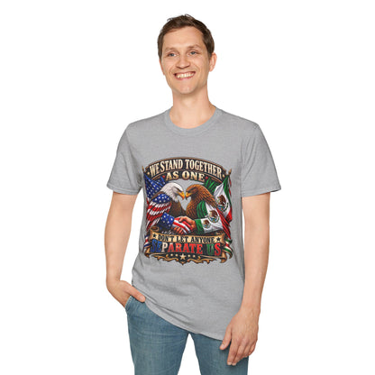 We Stand Together As One Eagle T-Shirt — USA & Mexico Unity Patriotic Tee