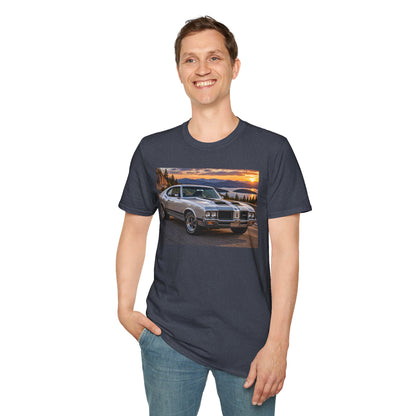 Classic Muscle Car T-Shirt – Vintage Oldsmobile Sunset Graphic Tee
