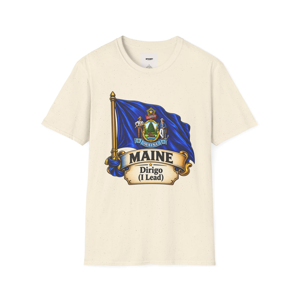 Maine State Flag T-Shirt — 'Dirigo (I Lead)' Vintage Flag Tee