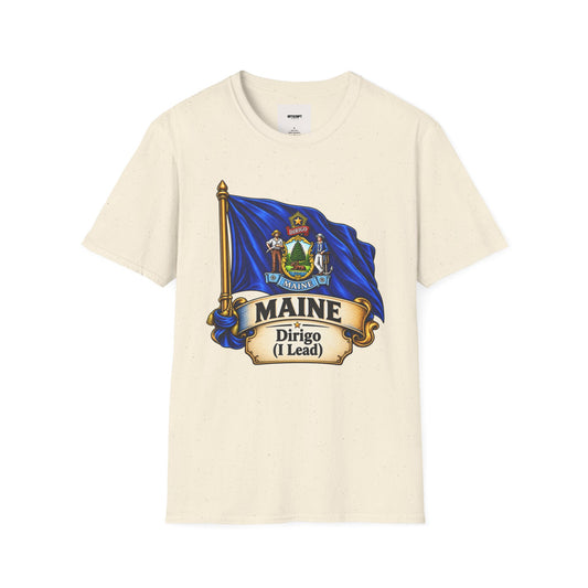 Maine State Flag T-Shirt — 'Dirigo (I Lead)' Vintage Flag Tee