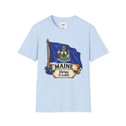 Maine State Flag T-Shirt — 'Dirigo (I Lead)' Vintage Flag Tee