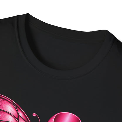 Pink Ribbon Butterfly Breast Cancer Awareness T-Shirt | Support Ribbon Tee