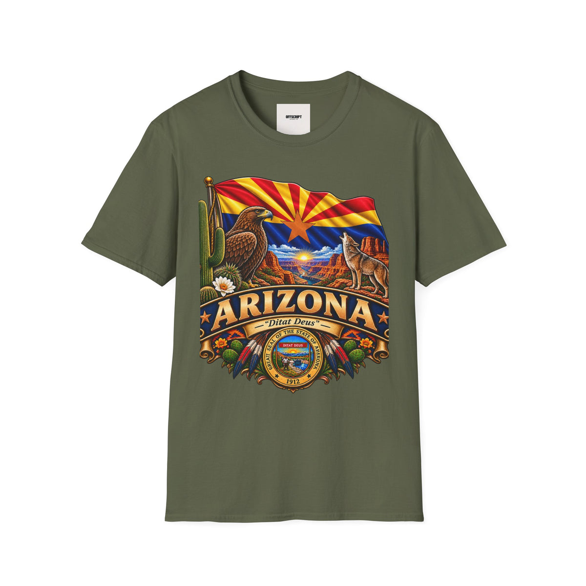 Arizona State T-Shirt — Desert Eagle & Coyote Flag Design