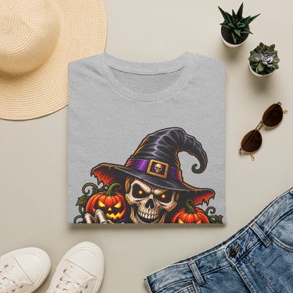 Halloween Skull Witch T-Shirt — Trick or Treat Pumpkin Graphic Tee