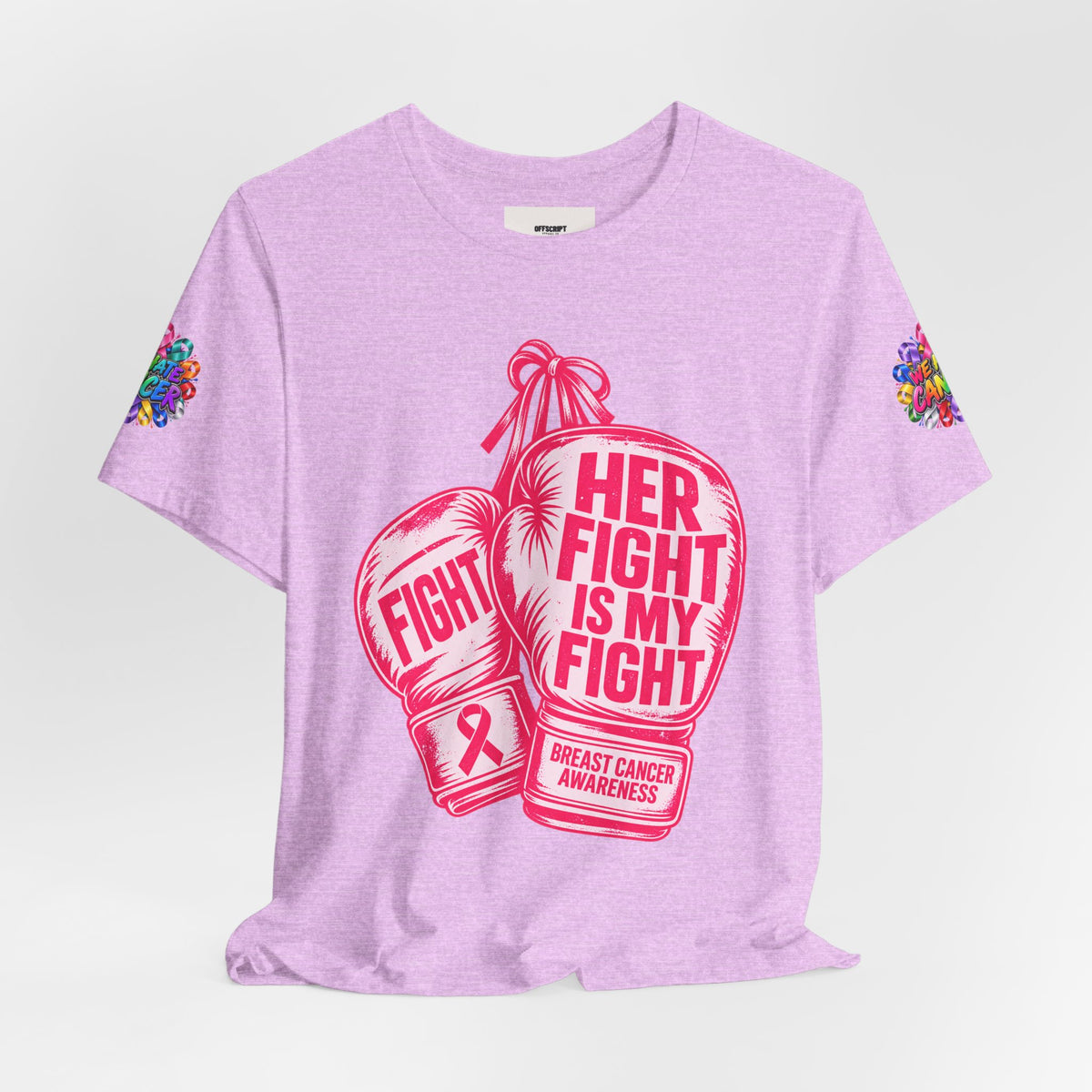 Breast Cancer Awareness Tee – “Her Fight Is My Fight” Boxing Gloves T-Shirt