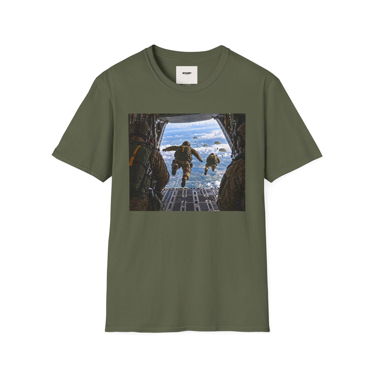 Parachute Jump Soldiers T-Shirt — Military Airborne Jump Photo Tee