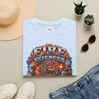 Fire Sciences T-Shirt — Firefighter Department Badge Graphic Tee