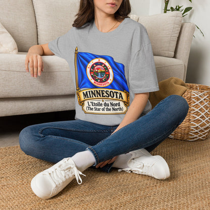 Minnesota Flag T-Shirt - 'Minnesota: L'Étoile du Nord / The Star of the North' Graphic Tee