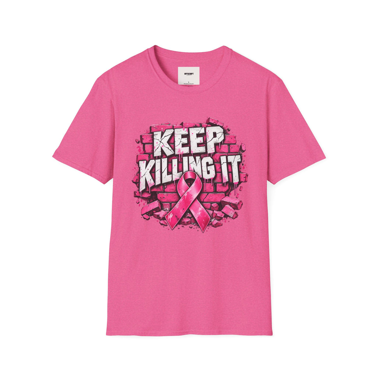 Keep Killing It pink ribbon T-Shirt | Breast Cancer Awareness, Motivational Graphic