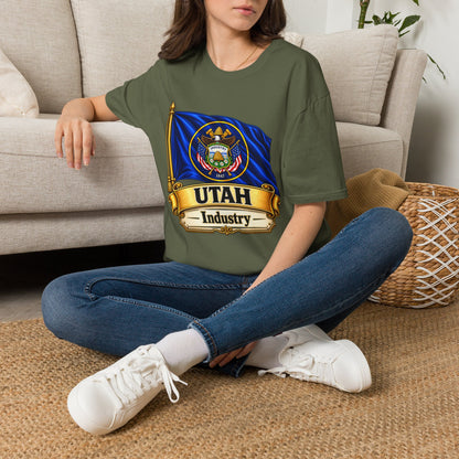 Utah State Flag T-Shirt — 'Utah Industry' Retro Flag Tee