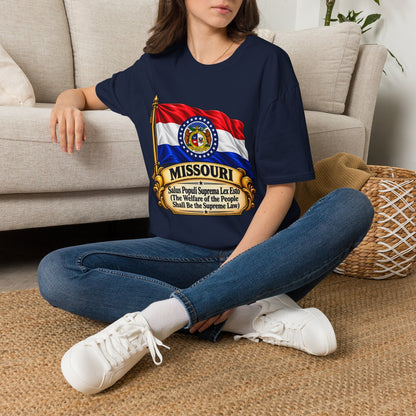 Missouri Flag T‑Shirt — State Seal & Motto Folded Flag Tee