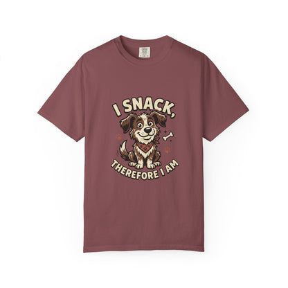 I Snack Therefore I Am Dog T-Shirt