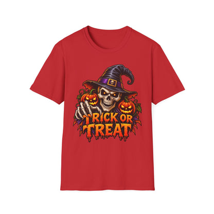 Halloween Skull Witch T-Shirt — Trick or Treat Pumpkin Graphic Tee