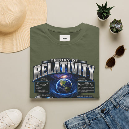 Theory of Relativity T-Shirt — Science Graphic Tee with Earth & Equations