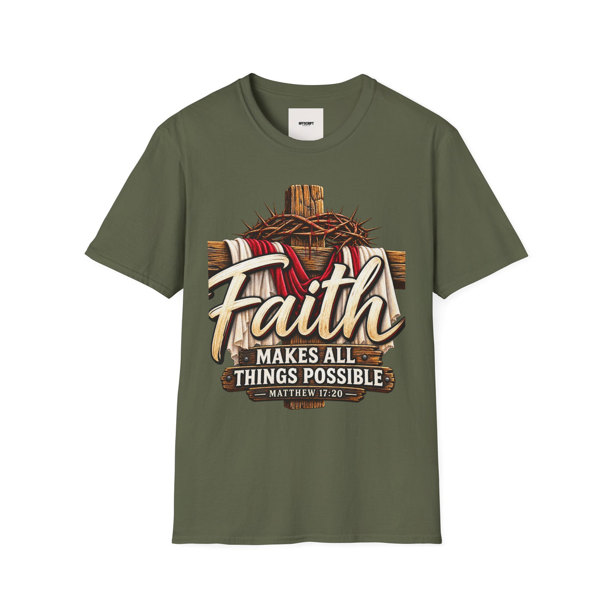 Faith Cross T-Shirt — "Faith Makes All Things Possible" Christian Tee