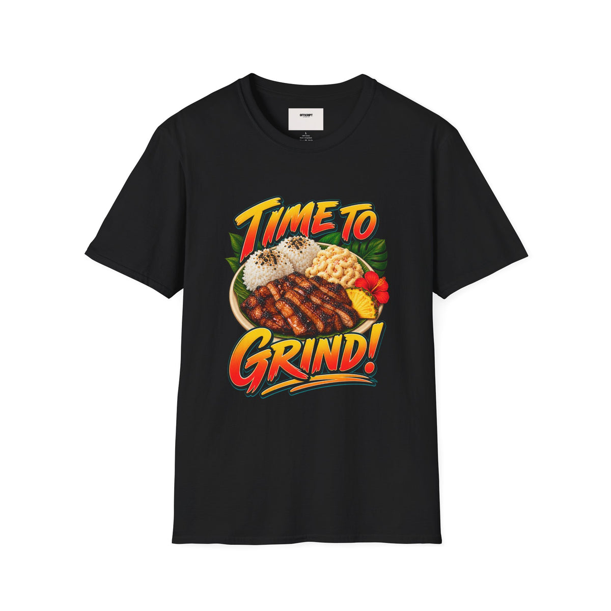 Time To Grind T-Shirt — Hawaiian Plate BBQ Graphic Tee