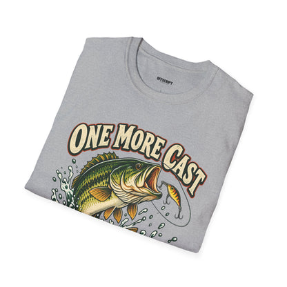 Fishing T-Shirt — "One More Cast" Bass Graphic Tee
