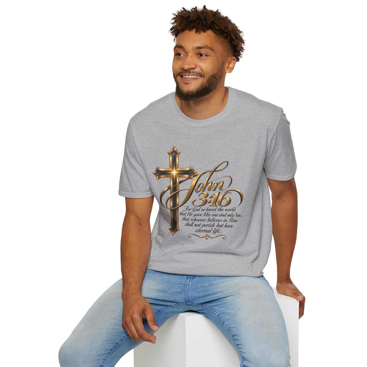 John 3:16 Cross T-Shirt — Inspirational Christian Scripture Tee