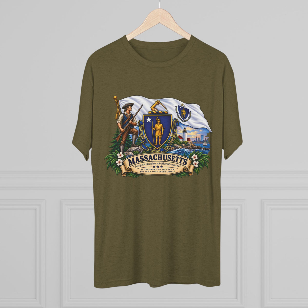 Massachusetts State Flag T‑Shirt — Vintage Coat of Arms Tee