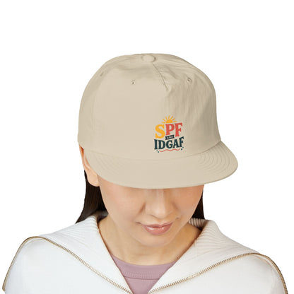 SPF IDGAF Surf Cap | Retro Sun Typography Hat