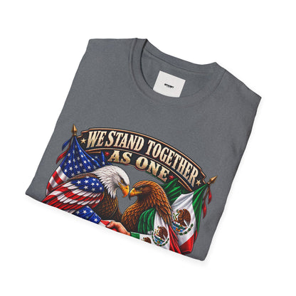 We Stand Together As One Eagle T-Shirt — USA & Mexico Unity Patriotic Tee