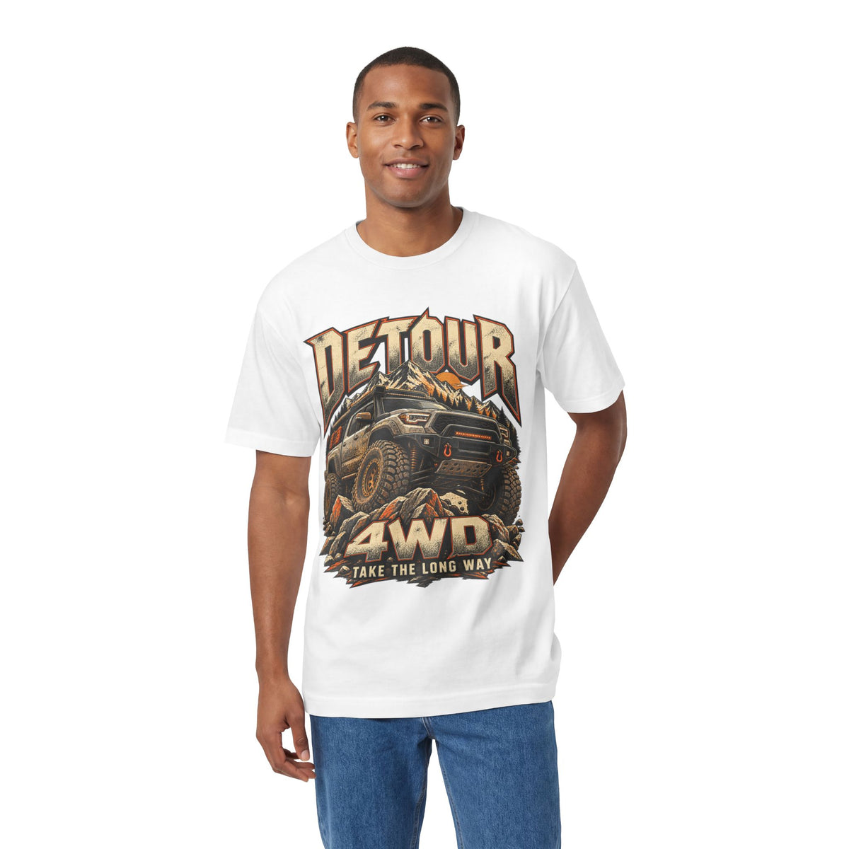 4WD Off-Road Tee — "Detour" Truck Graphic (Take the Long Way)