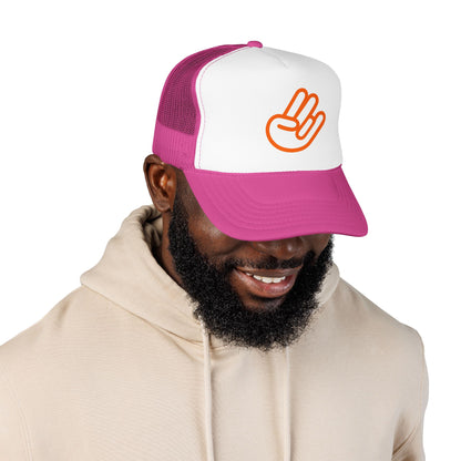 Shocker Foam Trucker Hat — Retro Orange Surf Vibe Mesh Cap