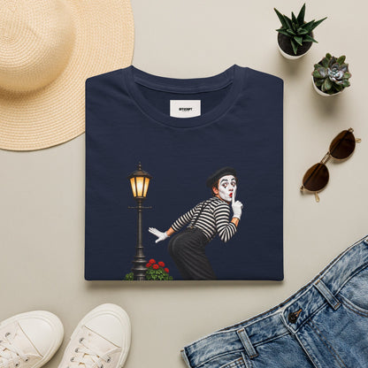 Mime Graphic T-Shirt — "Do Mime Farts Really Make a Noise?" Vintage Street Performer Tee