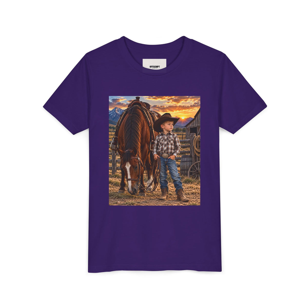 Youth Western Cowboy Tee — Little Cowboy & Horse Graphic Shirt