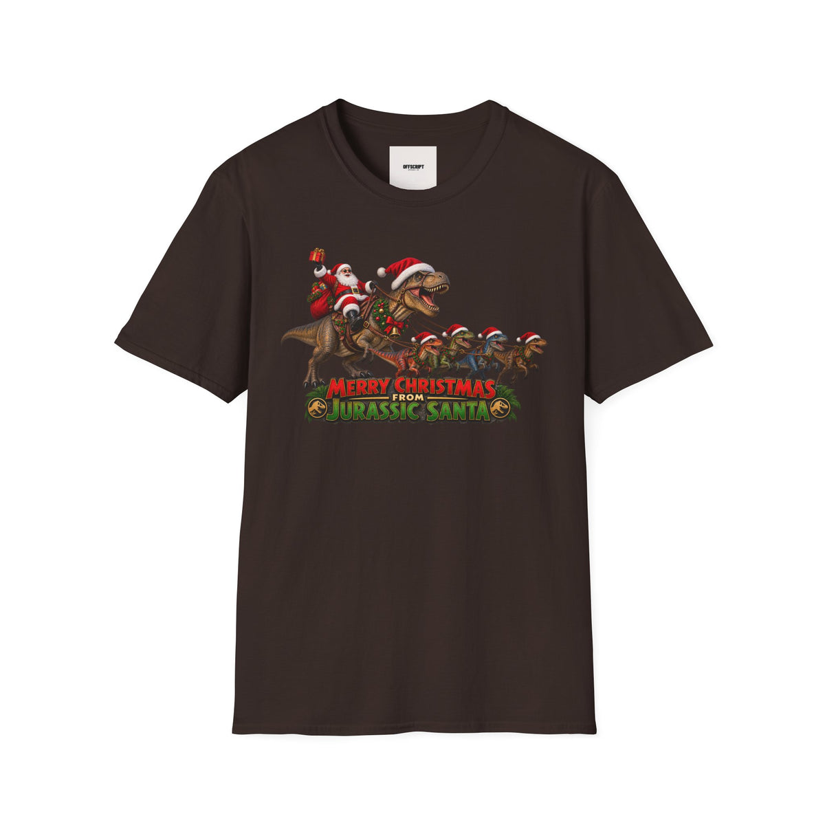 Christmas Dinosaur T-Shirt — “Merry Christmas from Jurassic Santa” Holiday Tee
