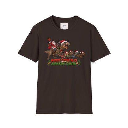 Christmas Dinosaur T-Shirt — “Merry Christmas from Jurassic Santa” Holiday Tee