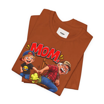 Grampy Asked Me To Pull His Finger Tee — Funny Grandpa & Kid Graphic T-Shirt