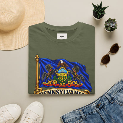Pennsylvania Flag T‑Shirt — Vintage State Crest Tee