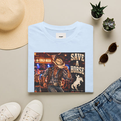 Save a Horse Ride a Cowboy T-Shirt — Country Western Cowboy Graphic Tee