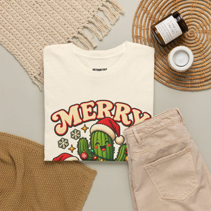 Merry Cactus Christmas Tee — Festive Holiday Cactus Shirt