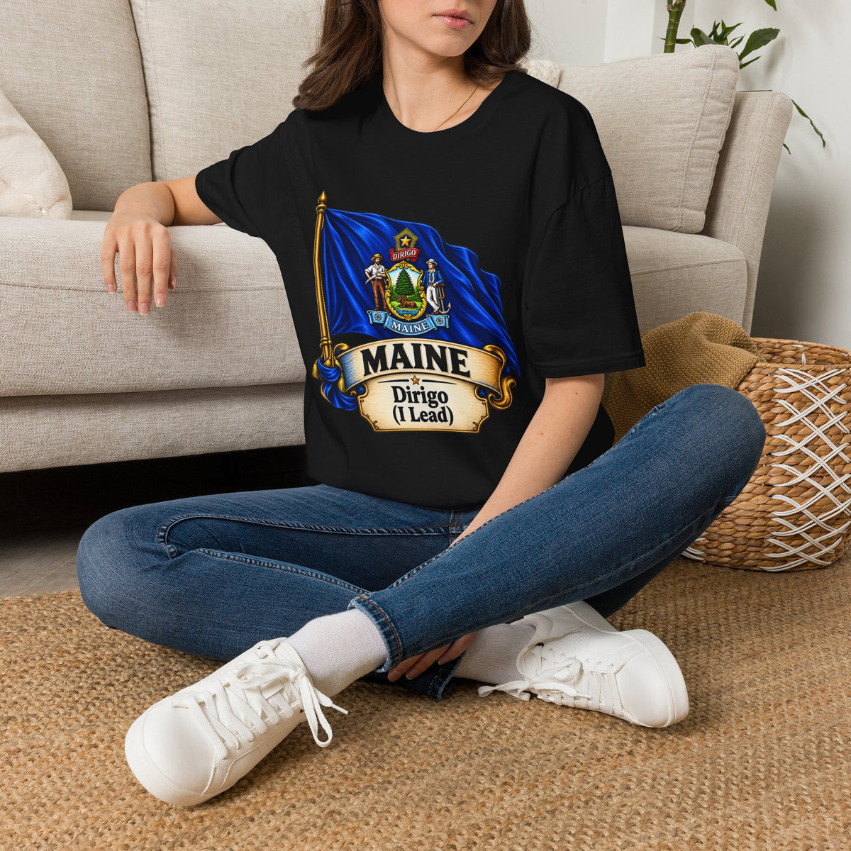 Maine State Flag T-Shirt — 'Dirigo (I Lead)' Vintage Flag Tee