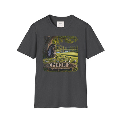 Golf Course Scene T‑Shirt — 'GOLF' Scenic Golfing Graphic Tee
