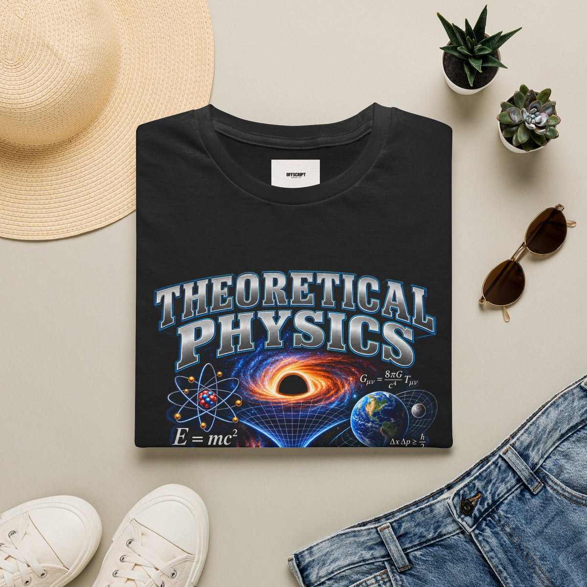 Theoretical Physics Graphic Tee — Science Galaxy Black Hole Design