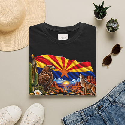 Arizona State T-Shirt — Desert Eagle & Coyote Flag Design