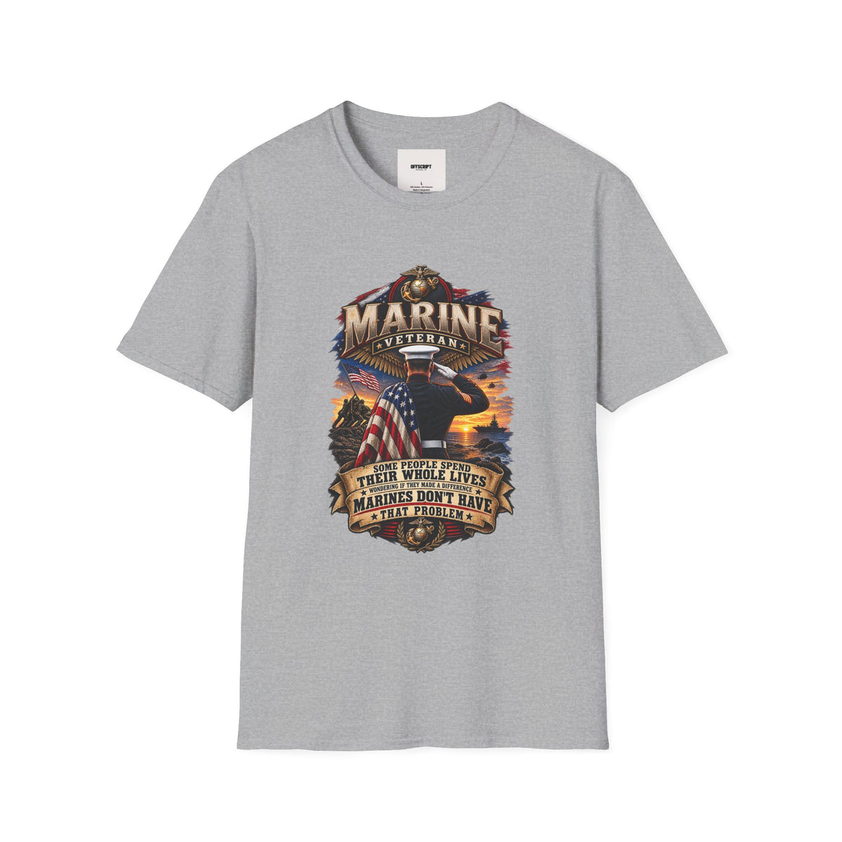 Marine Veteran T-Shirt — Proud USMC Eagle & Flag Tribute Tee