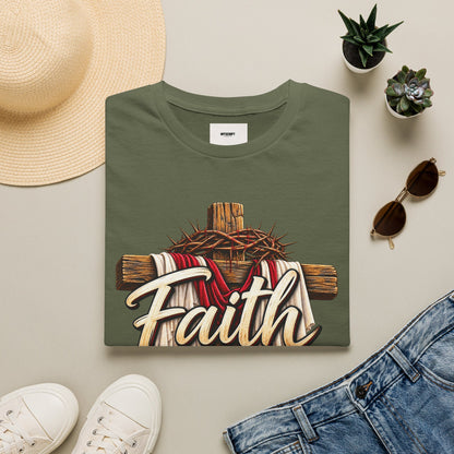 Faith Cross T‑Shirt — "Faith Makes All Things Possible" Christian Tee