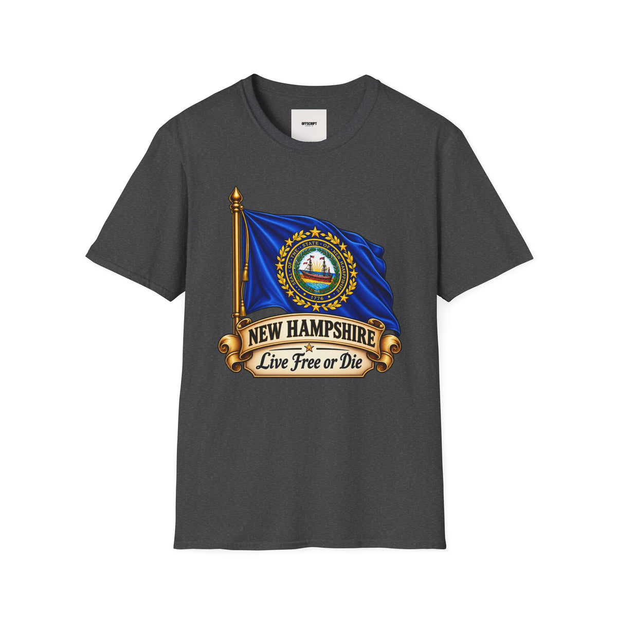 New Hampshire Flag T-Shirt — "Live Free or Die" State Pride Tee