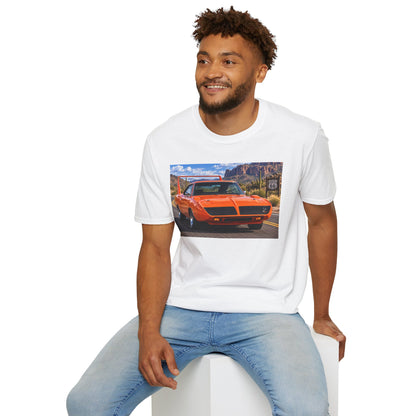 Classic Orange Muscle Car T-Shirt — Route 66 Roadtrip Tee
