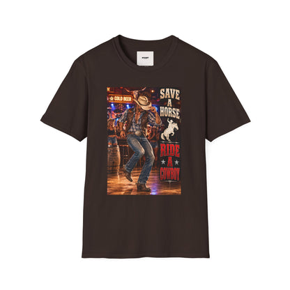 Save a Horse Ride a Cowboy T-Shirt — Country Western Cowboy Graphic Tee