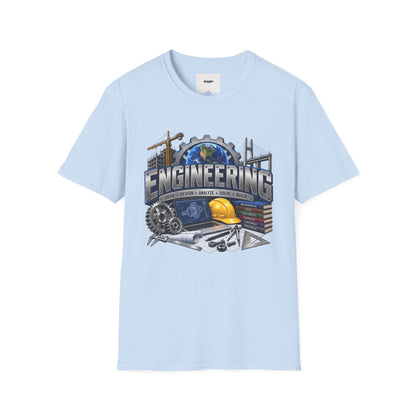 Engineering Graphic T-Shirt — STEM Design with Tools, Globe & 'Engineering' Text