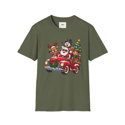 Christmas Crew T‑Shirt — Santa, Reindeer & Snowman Holiday Tee