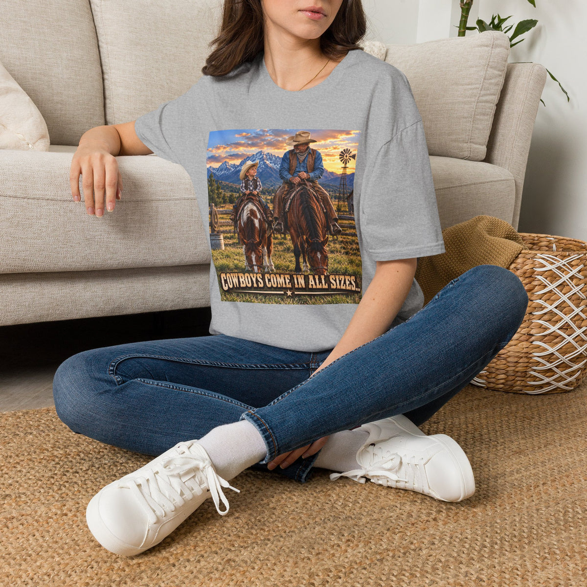 Cowboys Come in All Sizes T-Shirt — Father & Son Cowboy Western Tee