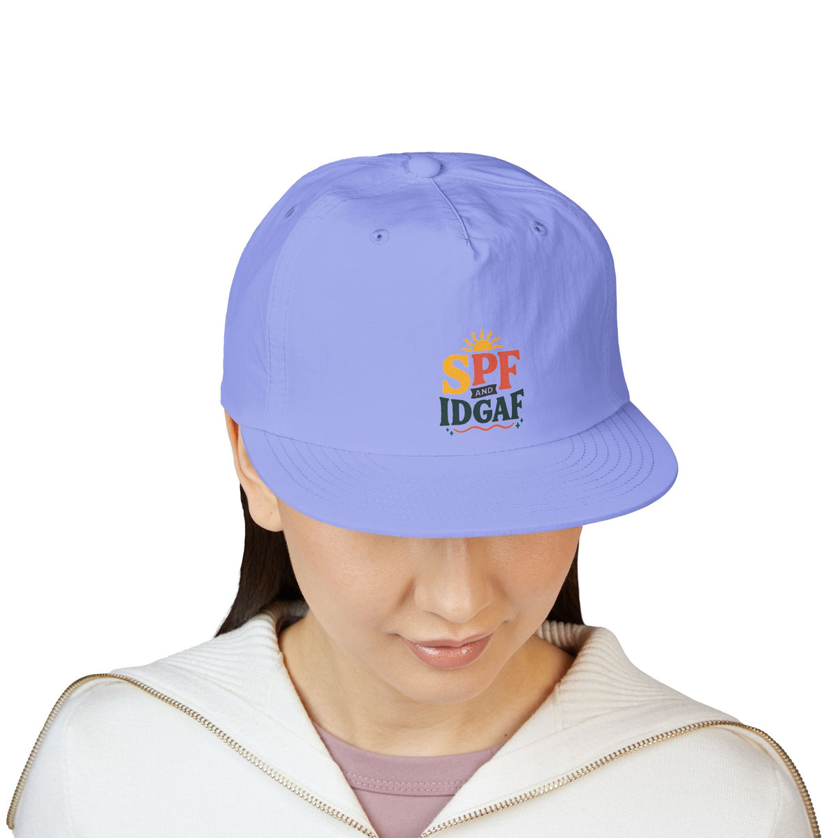 SPF IDGAF Surf Cap | Retro Sun Typography Hat