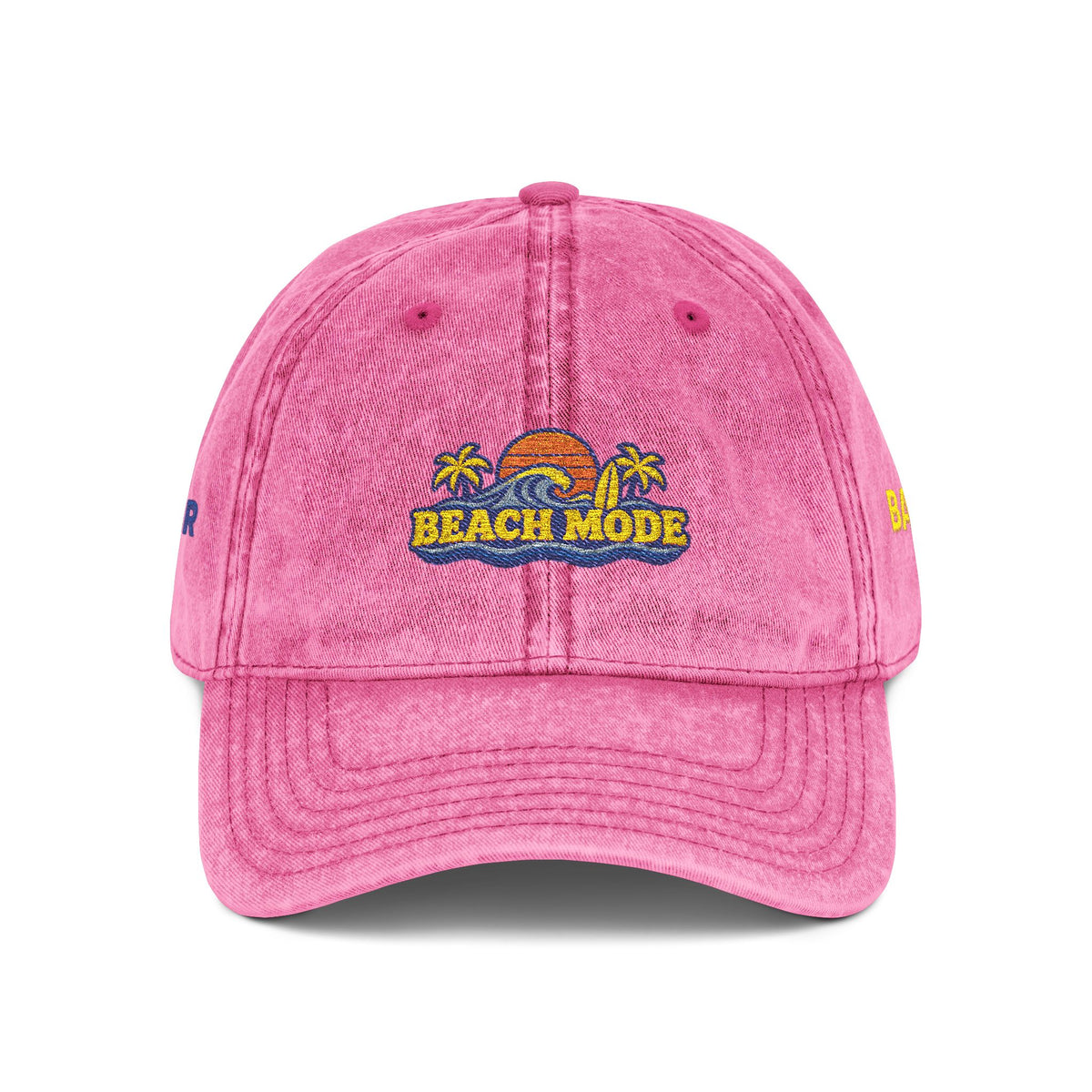 Vintage Embroidered Beach House Cap — Washed Red Dad Hat