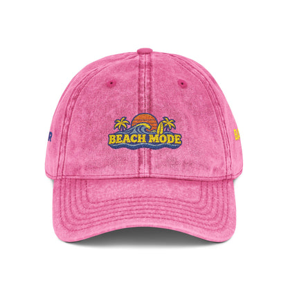 Vintage Embroidered Beach House Cap — Washed Red Dad Hat